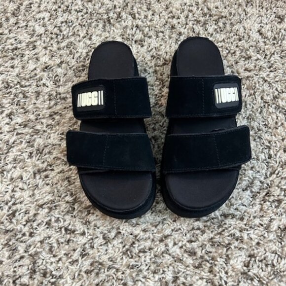 NEW UGG Greer Platform Slide Sandal Women's Size 7, Black - Picture 2 of 4